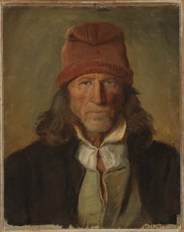 Portrait Of A Farmer From Vossevangen Wall Art by Adolph Tidemand - High-Resolution Digital Print