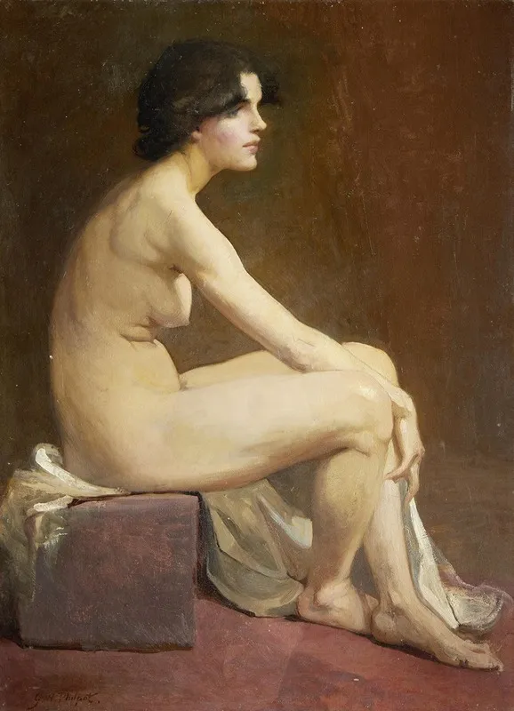 Portrait Of A Female Nude Wall Art by Glyn Warren Philpot - High-Resolution Digital Print