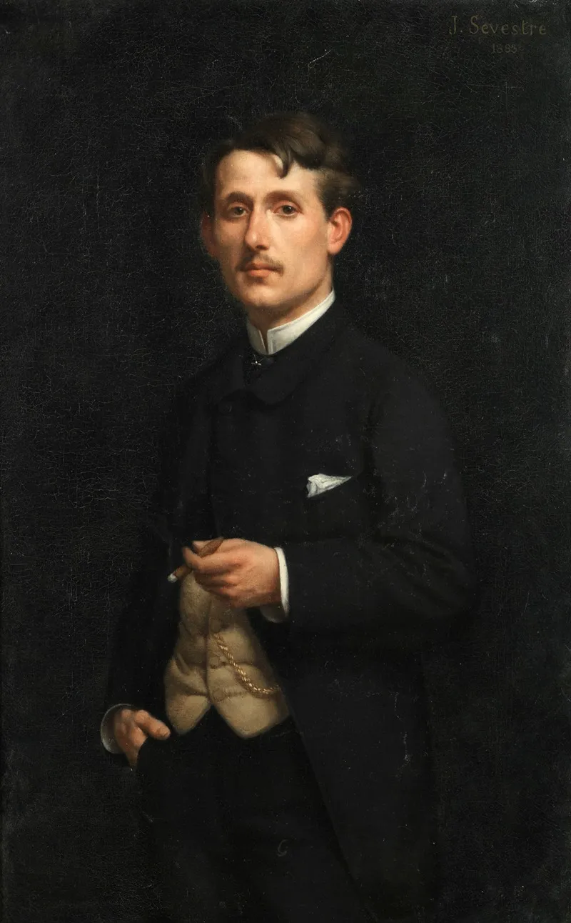 Portrait Of A Gentleman 132 Wall Art by Jules Marie Sevestre - High-Resolution Digital Print