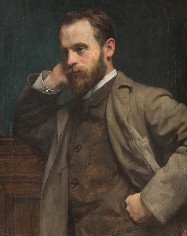 Portrait Of A Gentleman 60 Wall Art by Frederick Samuel Beaumont - High-Resolution Digital Print