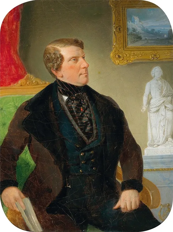 Portrait Of A Gentleman In A Bourgeois Setting Wall Art by Joseph Weidner - High-Resolution Digital Print