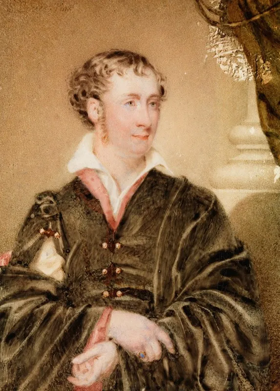 Portrait Of A Gentleman In Theatrical Costume Wall Art by Samuel Lover - High-Resolution Digital Print