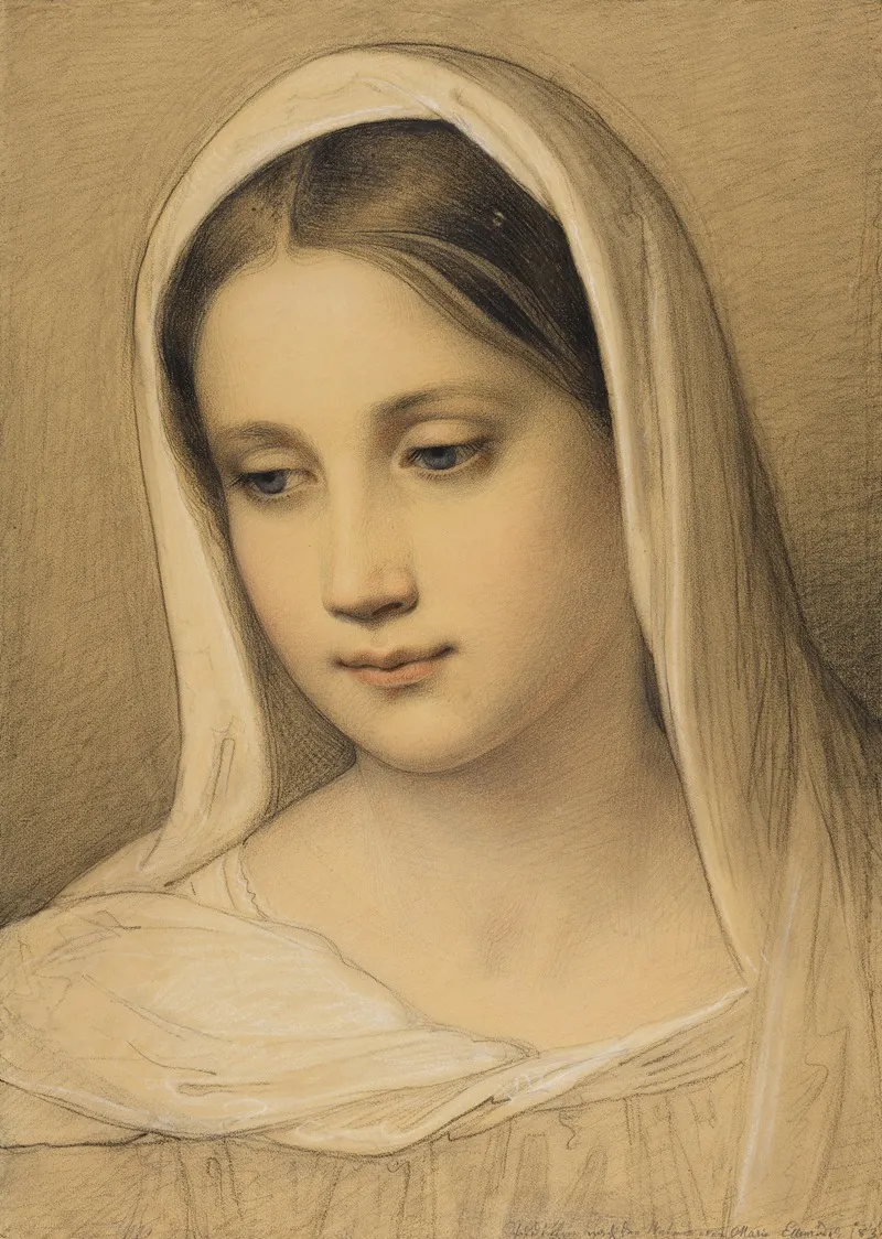 Portrait Of A Girl 59 Wall Art by Marie Ellenrieder - High-Resolution Digital Print