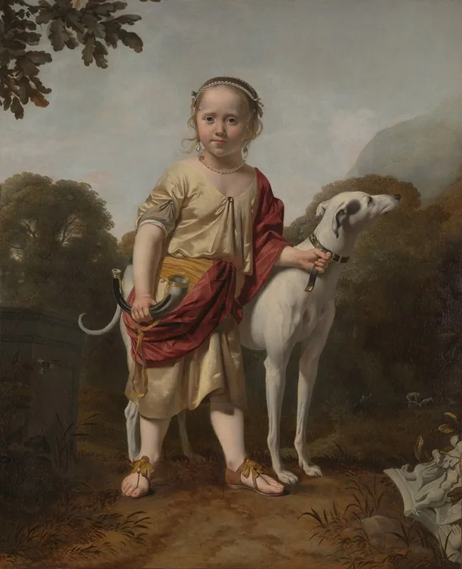 Portrait Of A Girl As A Huntress Wall Art by Caesar Van Everdingen - High-Resolution Digital Print