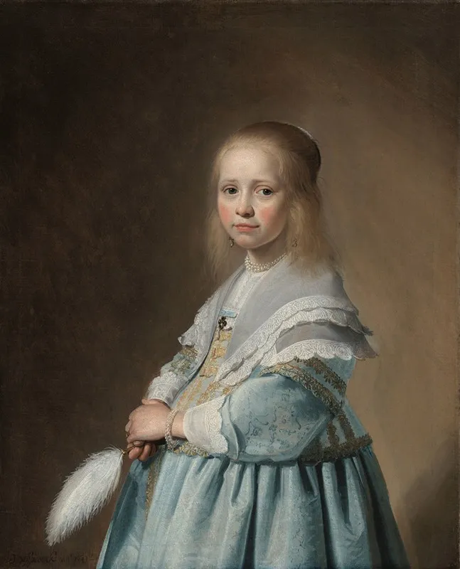 Portrait Of A Girl Dressed In Blue Wall Art by Johannes Cornelisz Verspronck - High-Resolution Digital Print