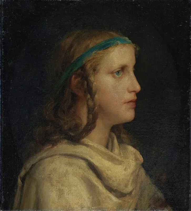 Portrait Of A Girl In Profile Wall Art by Albert Anker - High-Resolution Digital Print
