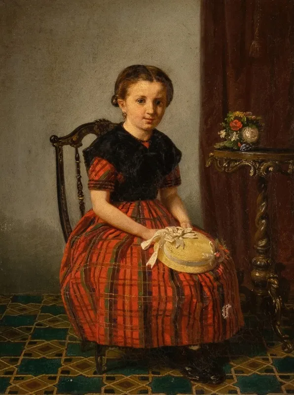 Portrait Of A Girl Nettchen Wall Art by Franz Wieschebrink - High-Resolution Digital Print