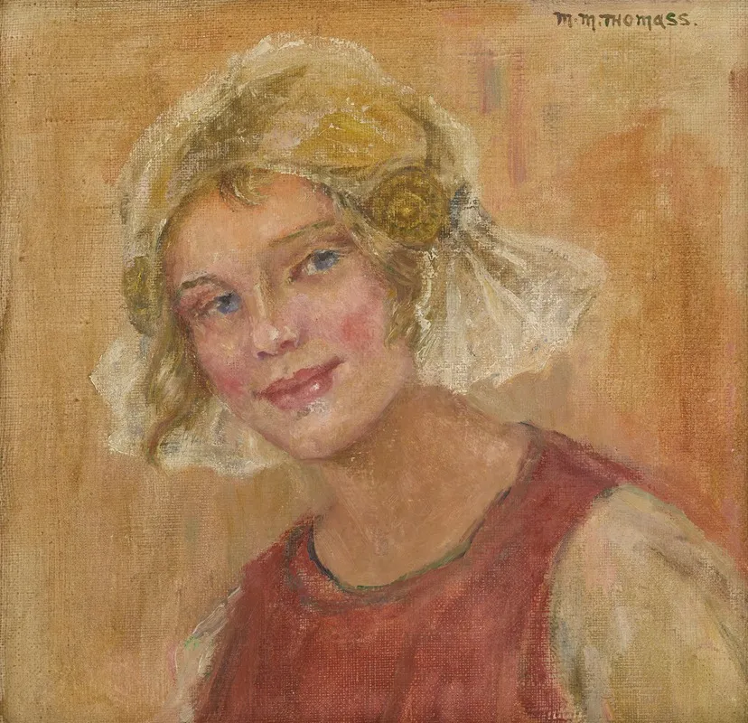 Portrait Of A Girl Wearing A Headdress Wall Art by Maria Marga Thomass - High-Resolution Digital Print