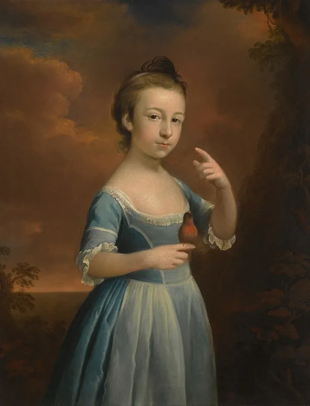 Portrait Of A Girl With A Robin Wall Art by Mason Chamberlin - High-Resolution Digital Print