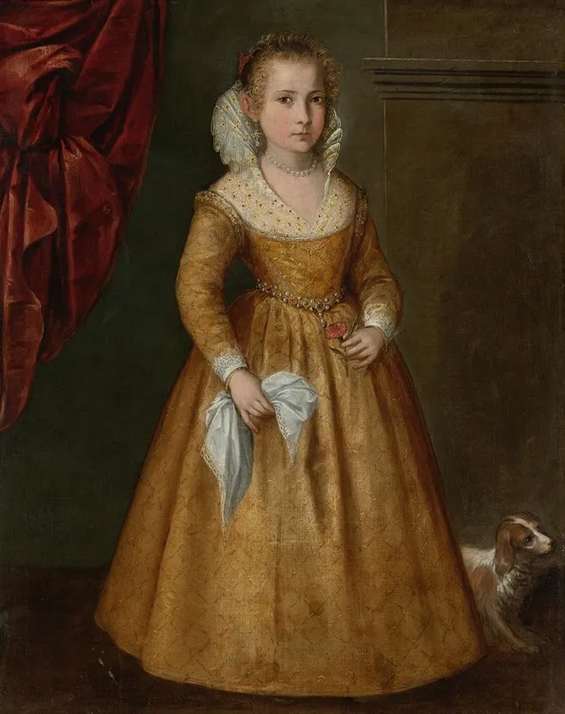 Portrait Of A Girl With Her Dog
