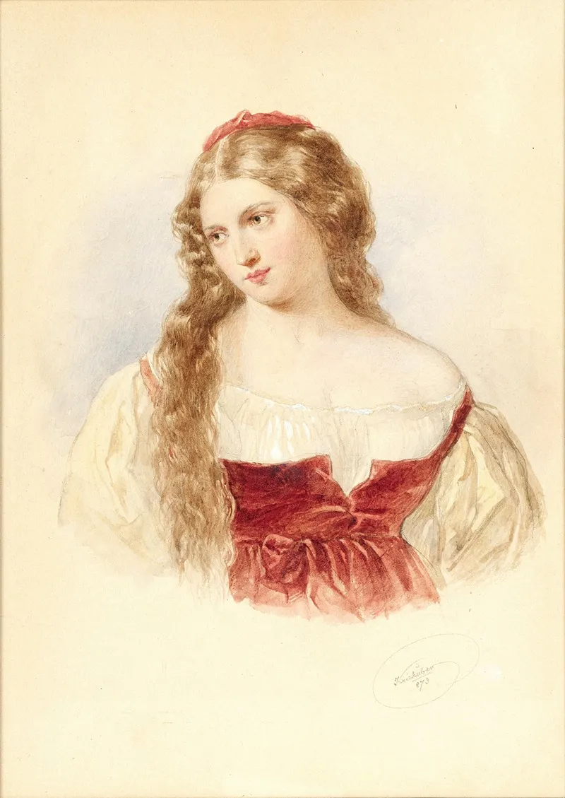 Portrait Of A Girl With Long And Blond Hair