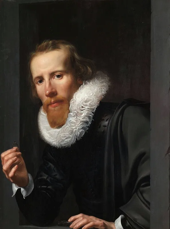 Portrait Of A Goldsmith Wall Art by Werner van den Valckert - High-Resolution Digital Print