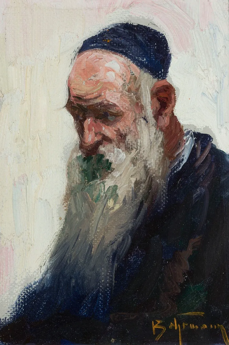 Portrait Of A Jew Wall Art by Adolf Behrman - High-Resolution Digital Print