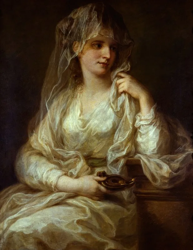 Portrait Of A Lady As A Vestal Virgin Wall Art by Angelica Kauffmann - Canvas Print