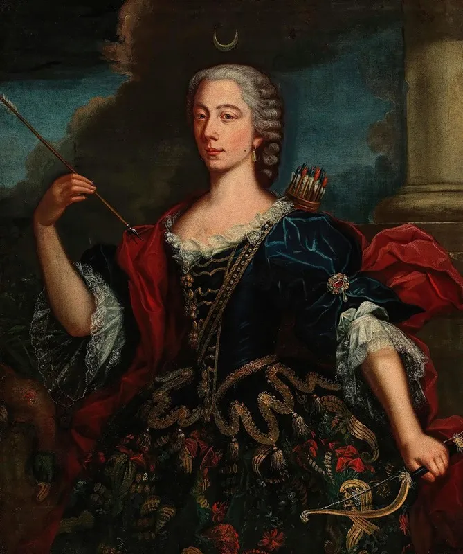 Portrait Of A Lady As Diana 3 Wall Art by Piedmontese School - High-Resolution Digital Print