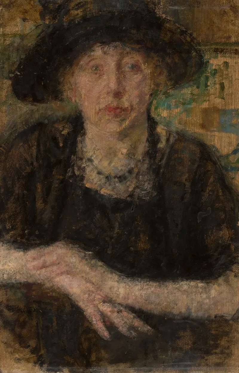 Portrait Of A Lady In A Black Hat Wall Art by Olga Boznanska - High-Resolution Digital Print