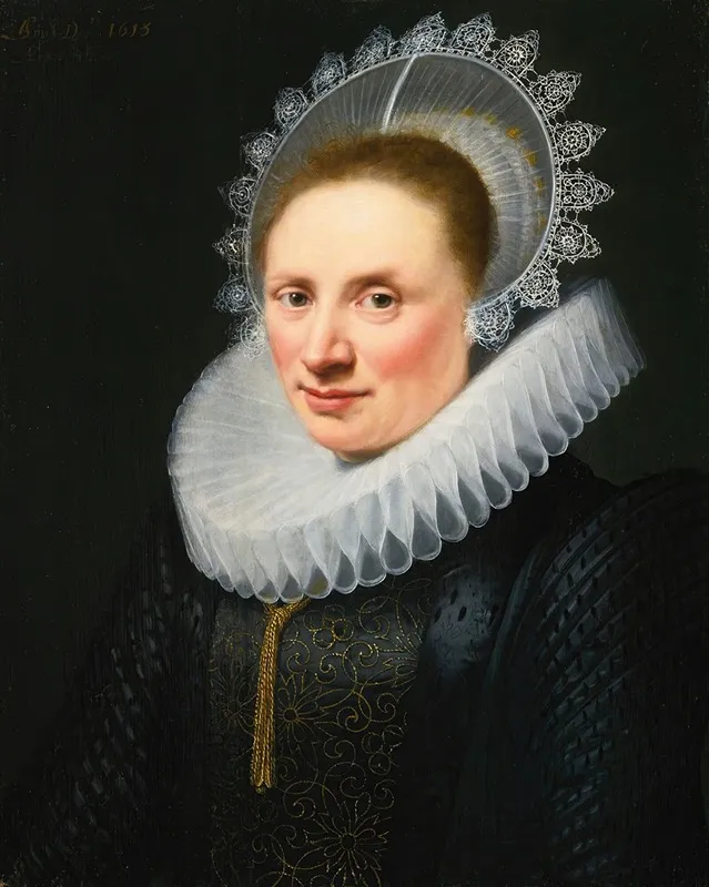 Portrait Of A Lady In A White Lace Ruff And Cap