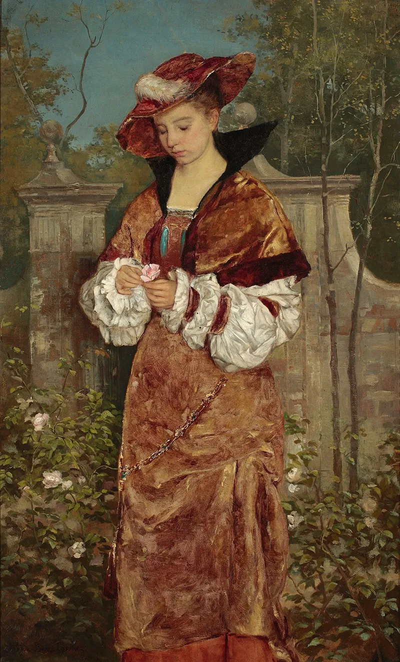 Portrait Of A Lady In The Garden Wall Art by Stefan Bakałowicz - High-Resolution Digital Print