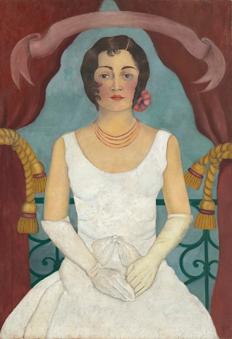 Portrait Of A Lady In White 4 Wall Art by Frida Kahlo - High-Resolution Digital Print