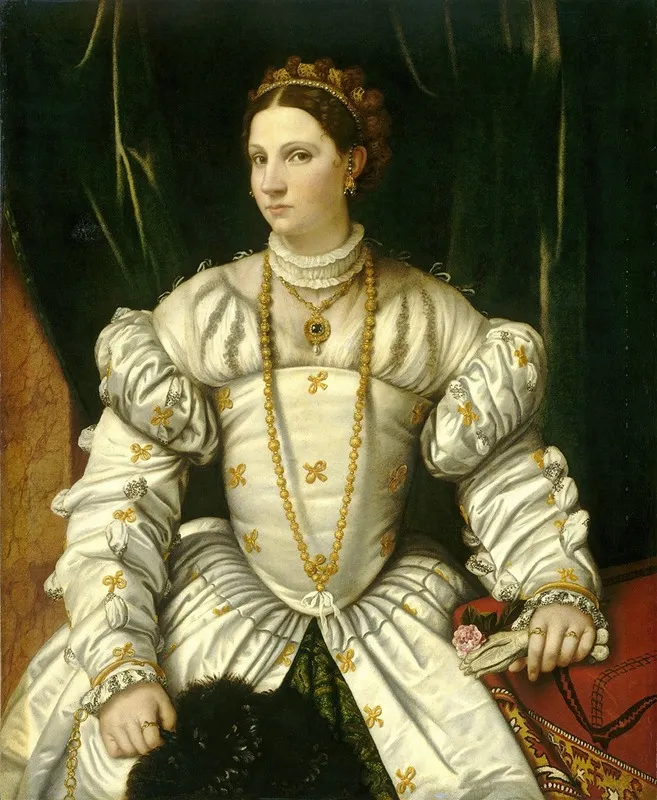 Portrait Of A Lady In White Wall Art by Moretto Da Brescia - High-Resolution Digital Print