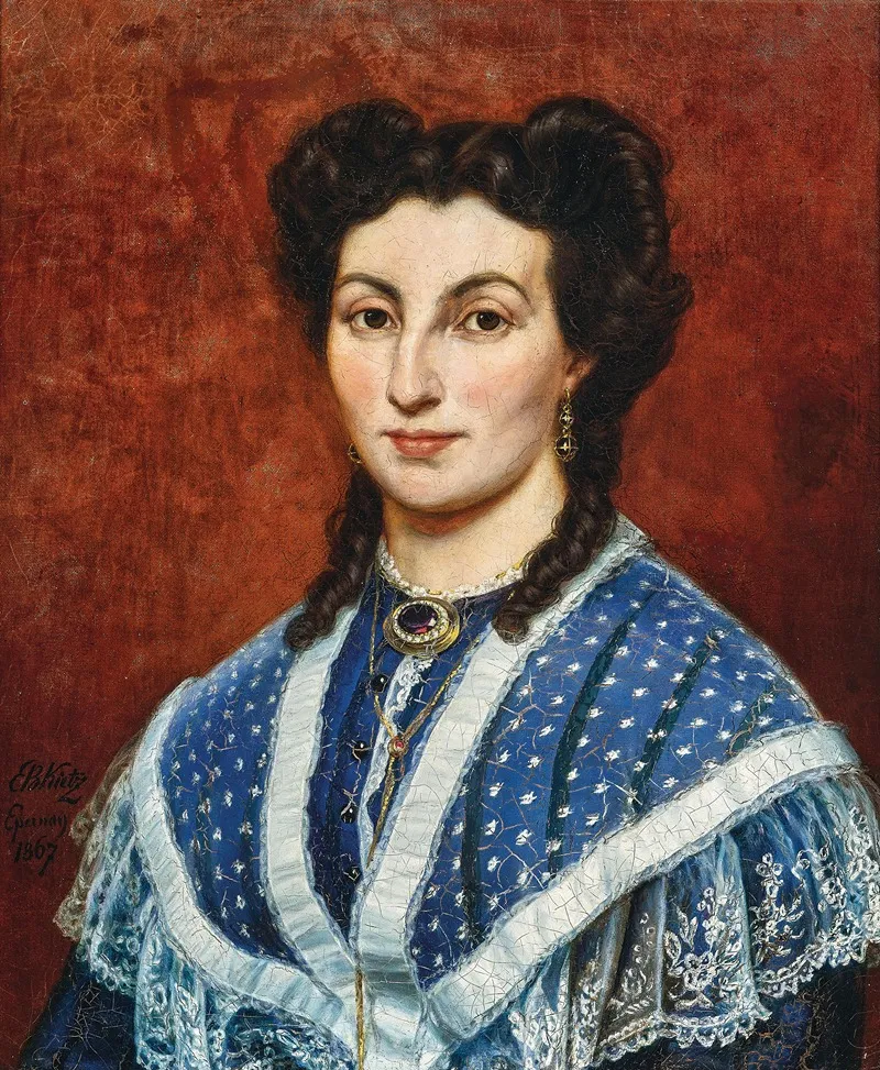 Portrait Of A Lady Madame Pannetier Wall Art by Ernst Benedikt Kietz - High-Resolution Digital Print