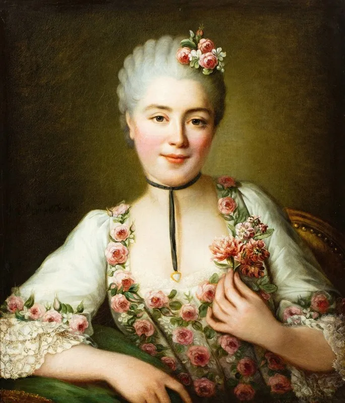 Portrait Of A Lady Said To Be Mademoiselle Dore Wall Art by François-Hubert Drouais - High-Resolution Digital Print