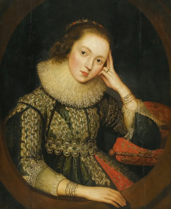Portrait Of A Lady Said To Be Mary Queen Of Scots 1542 1587 Wall Art by Circle of Robert Peake - High-Resolution Digital Print