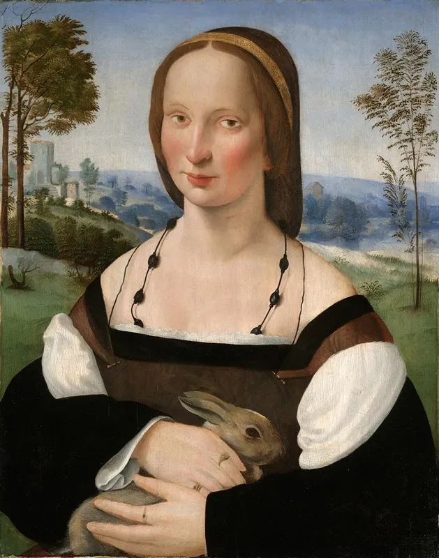 Portrait Of A Lady With A Rabbit