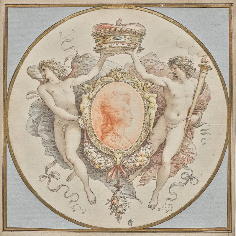 Portrait Of A Lady With An Elaborate Cartouche
