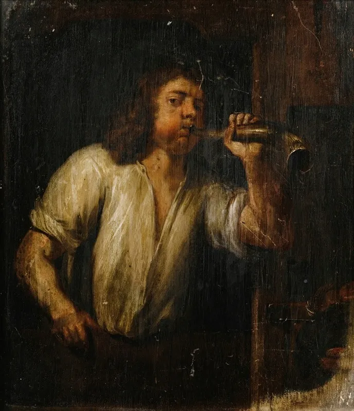 Portrait Of A Man At A Window Wall Art by Job Adriaensz Berckheyde - High-Resolution Digital Print
