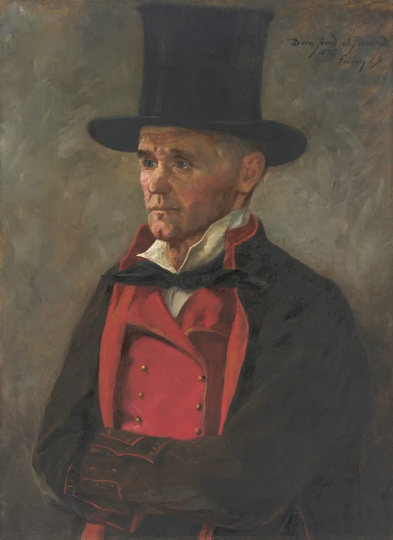 Portrait Of A Man From The Black Forest Wearing A Top Hat Wall Art by Dora Arnd-Raschid - High-Resolution Digital Print
