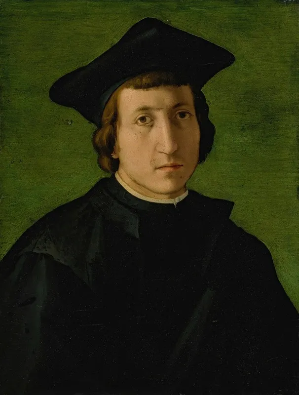Portrait Of A Man In A Black Hat Wall Art by Pier Francesco Foschi - High-Resolution Digital Print