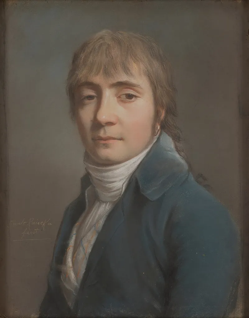 Portrait Of A Man In A Blue Coat Wall Art by Anna Rajecka Gault de Saint Germain - High-Resolution Digital Print