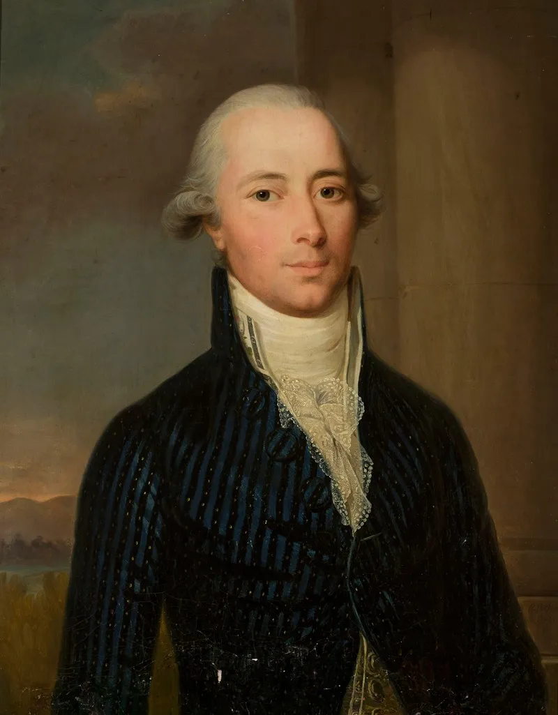 Portrait Of A Man In A Blue Frock Coat With A Jabot Wall Art by Wilhelm Böttner - High-Resolution Digital Print
