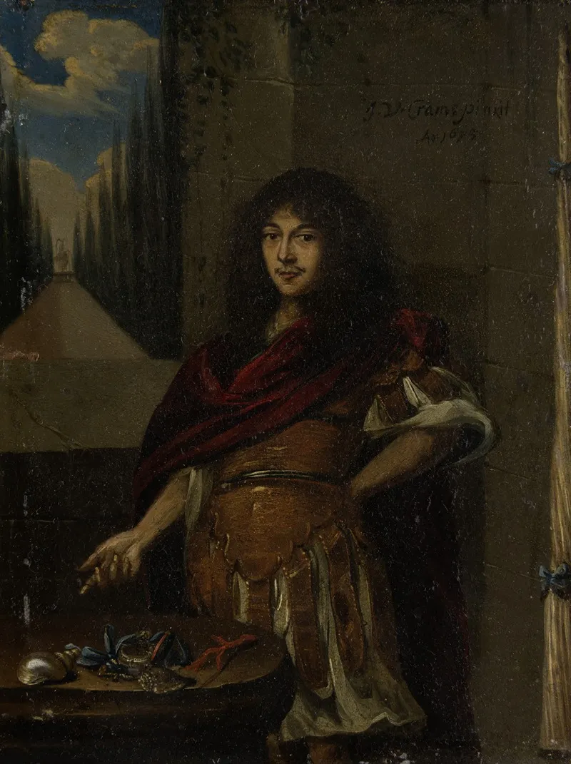 Portrait Of A Man In Antique Style Armour Wall Art by Johann Valentin Grambs - High-Resolution Digital Print