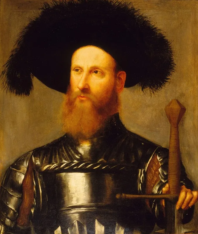 Portrait Of A Man In Armor 2 Wall Art by Girolamo Romanino - High-Resolution Digital Print