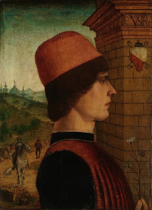 Portrait Of A Man Possibly Matteo Di Sebastiano Di Bernardino Gozzadini Wall Art by The Maestro delle Storie del Pane - High-Resolution Digital Print
