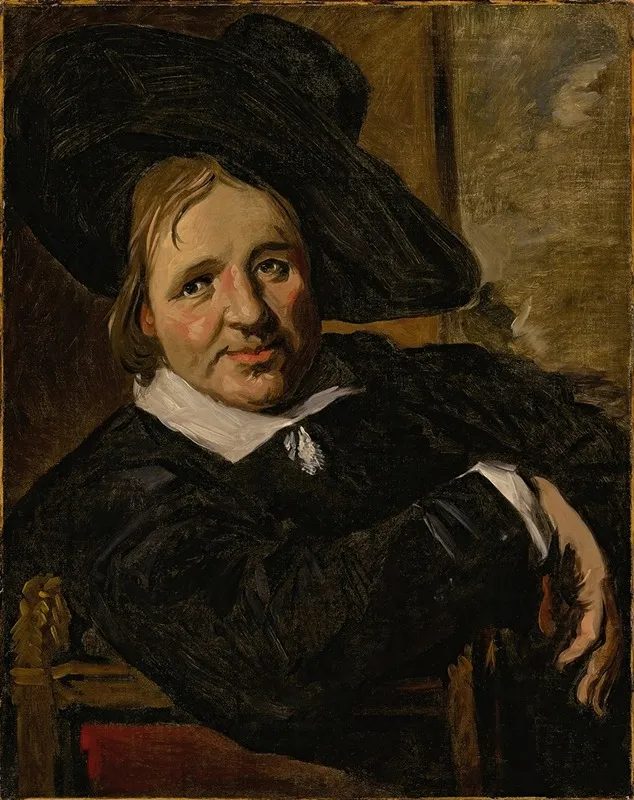 Portrait Of A Man Seated And Wearing A Hat Wall Art by Follower of Frans Hals - High-Resolution Digital Print