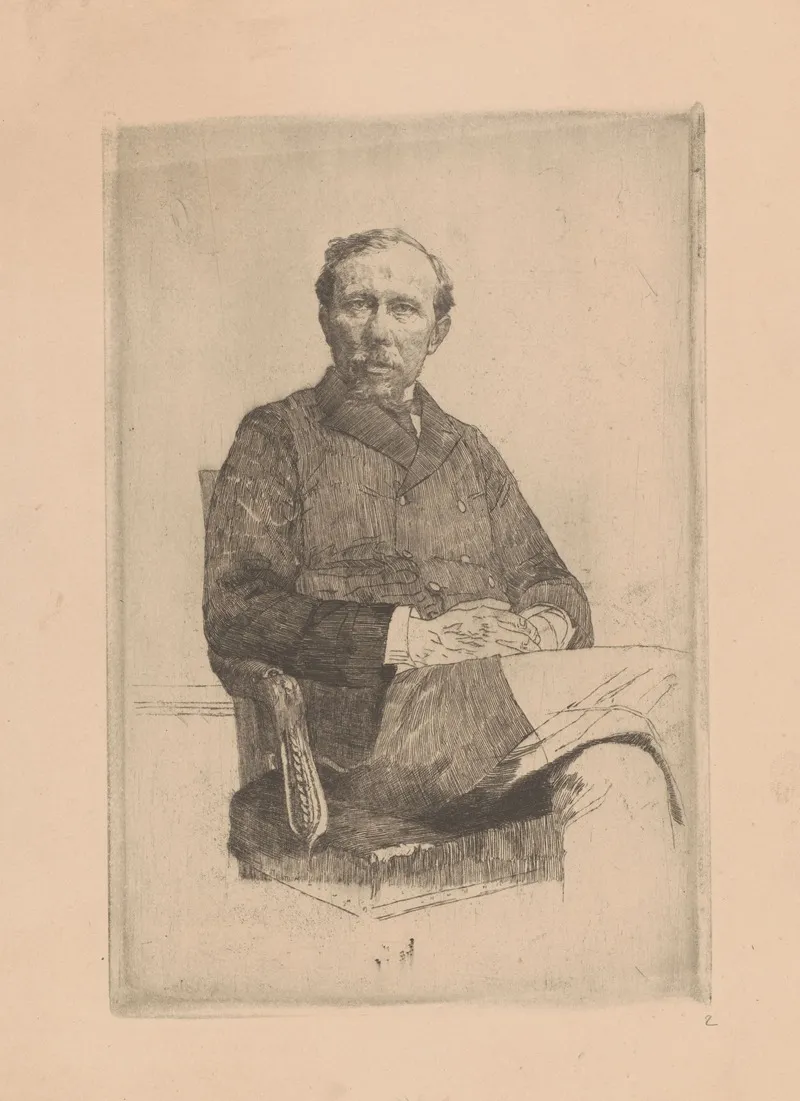 Portrait Of A Man Seated In A Chair Wall Art by Adrien de Witte - High-Resolution Digital Print