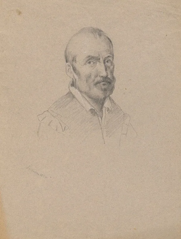 Portrait Of A Man Sketch For Signing Of The Compact In The Cabin Of The Mayflower Wall Art by Edwin White - High-Resolution Digital Print