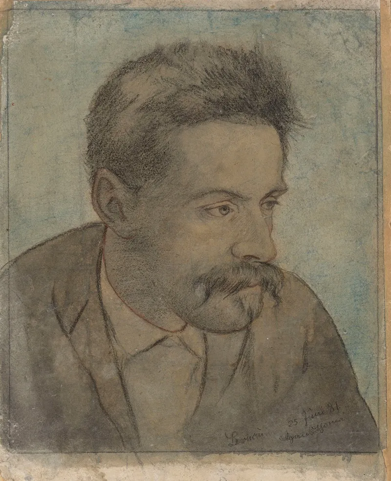 Portrait Of A Man With A Moustache Wall Art by Hans Thoma - High-Resolution Digital Print
