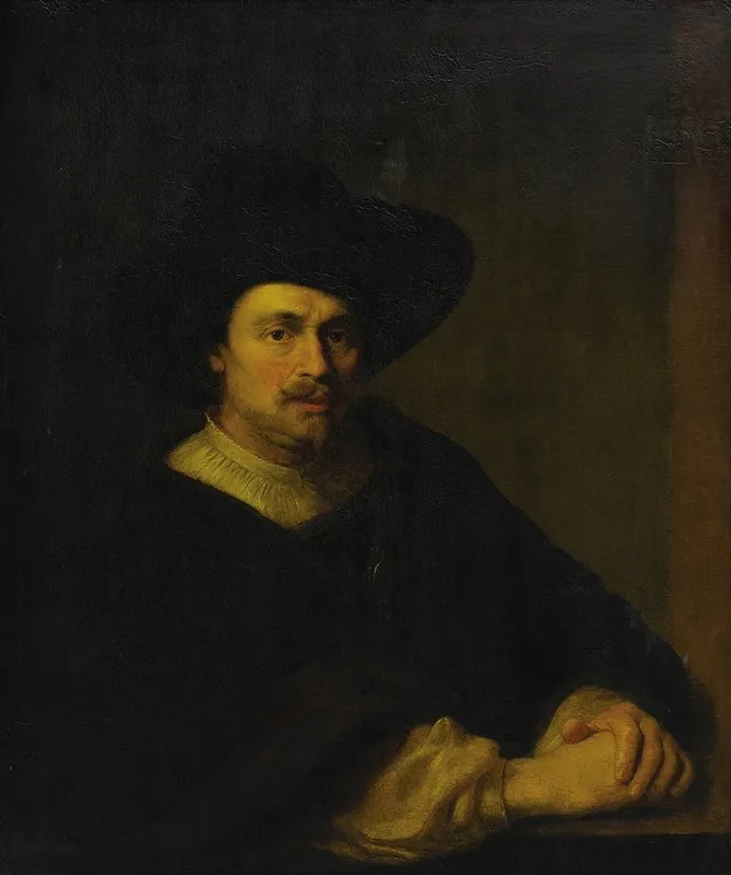 Portrait Of A Man With Hat Wall Art by Follower of FERDINAND BOL - High-Resolution Digital Print