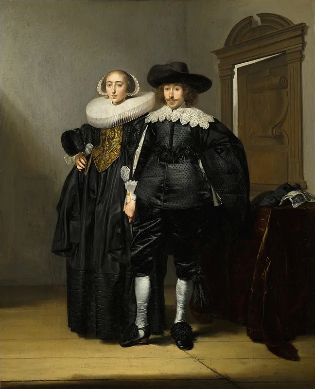 Portrait Of A Married Couple Wall Art by Pieter Codde - High-Resolution Digital Print