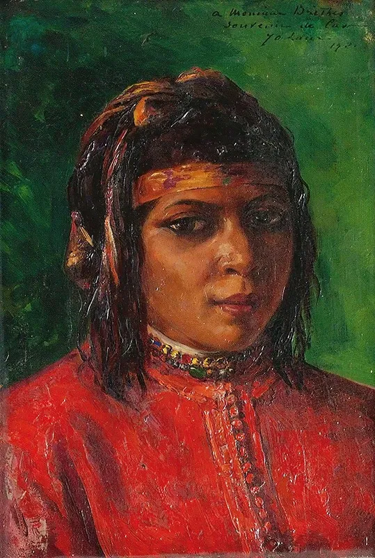 Portrait Of A Moroccan Woman Wall Art by Marie-Yvonne Laur - High-Resolution Digital Print