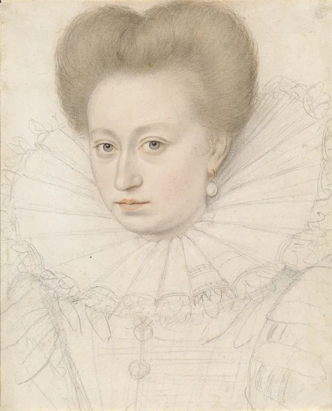Portrait Of A Noblewoman Madame De Pellegars Wall Art by François Quesnel - High-Resolution Digital Print