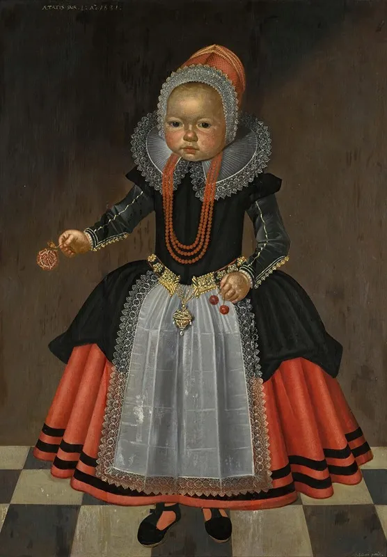 Portrait Of A One Year Old Child Wall Art by Aggeus Johannes Castlanis - High-Resolution Digital Print