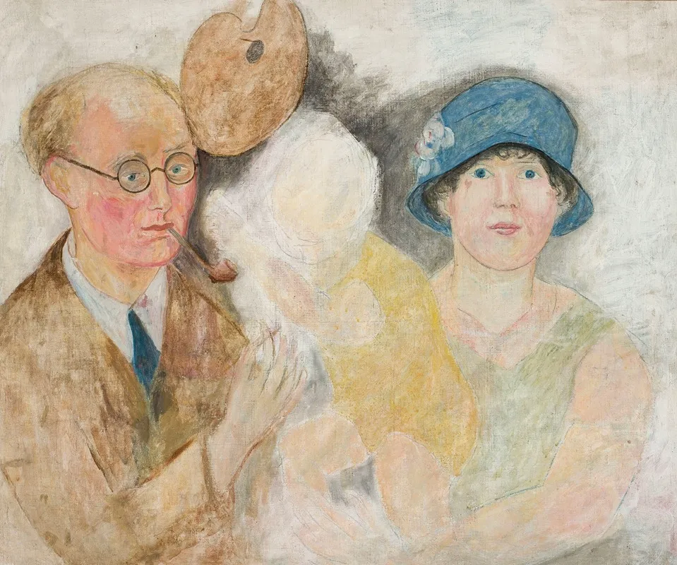 Portrait Of A Painter And His Family M Gromaire Wall Art by Tadeusz Makowski - High-Resolution Digital Print