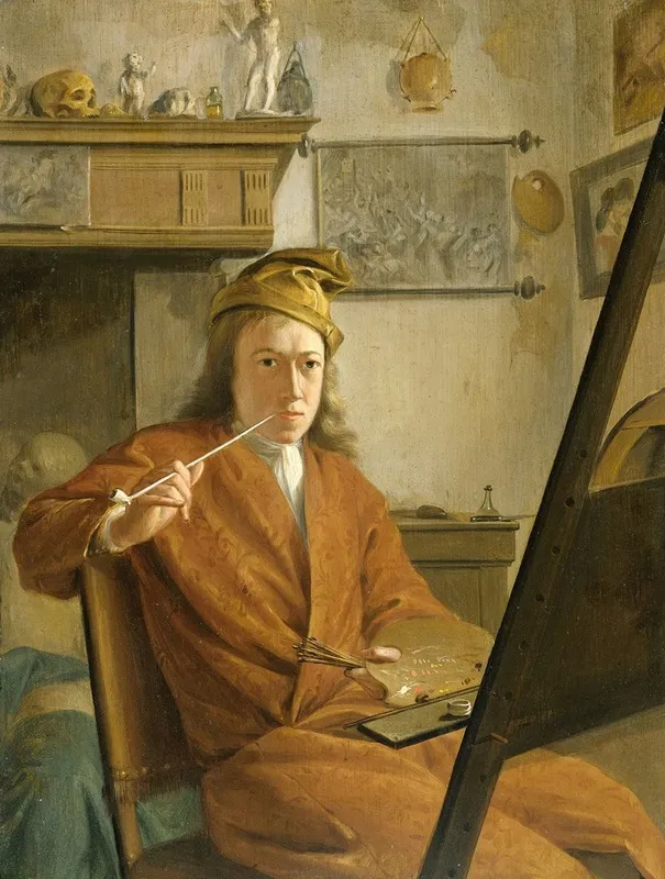 Portrait Of A Painter Perhaps The Artist Himself Wall Art by Aert Schouman - High-Resolution Digital Print