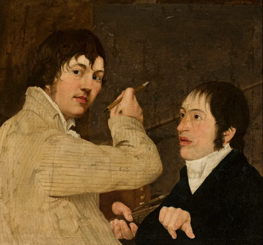Portrait Of A Painter With A Young Man Wall Art by Jan Antoni Blank - High-Resolution Digital Print