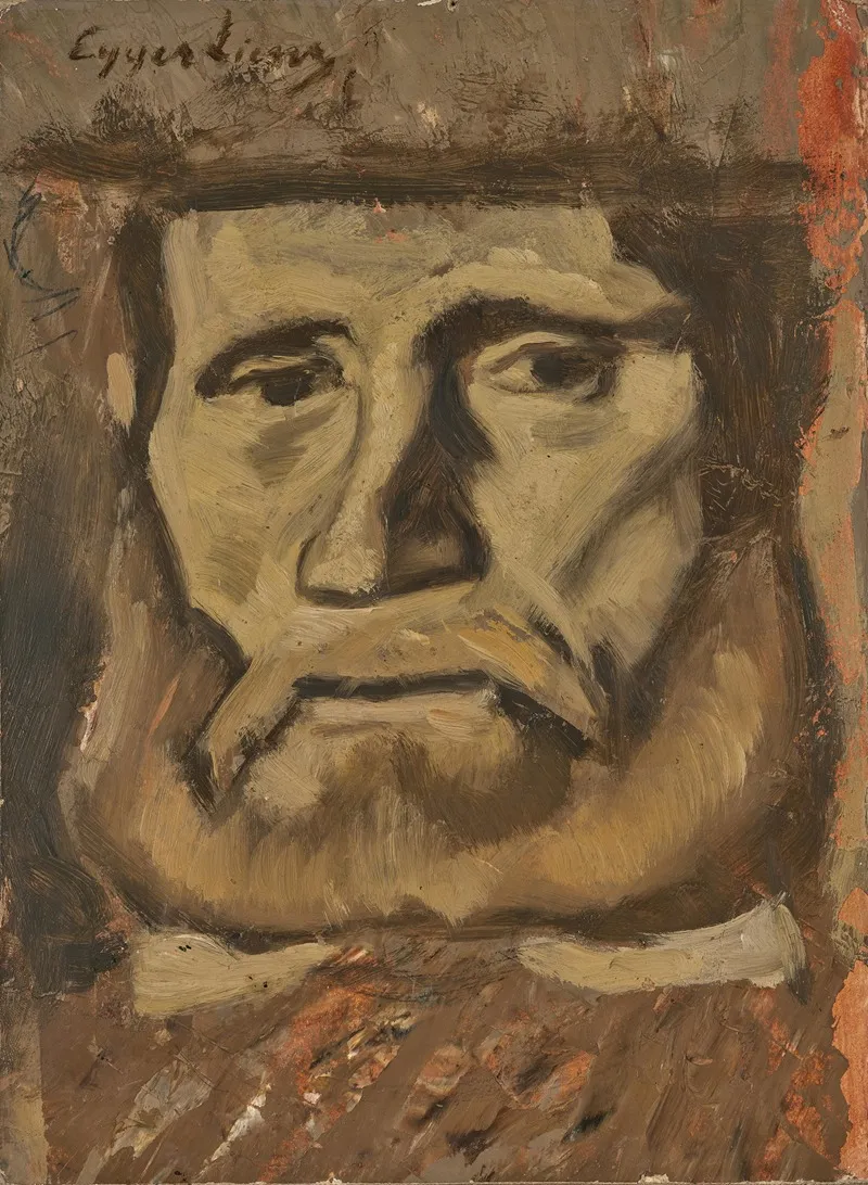 Portrait Of A Peasant Head Study For The Standing Peasant In The Painting Generationen The Family